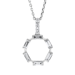 Collier aus 750 Gold Weißgold 10 Diamanten 0,17ct TW-SI L:45cm