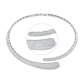 Collier aus 750 Weißgold 452 Brillanten 5,71ct TW-VSI L:39,5cm mattiert