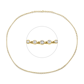 Collier aus 750 Gold Gelbgold 121 Diamanten 5,31ct TW-SI