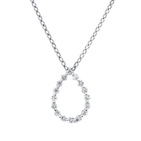 Collier aus 750 Gold Weißgold 16 Brillanten 0,17ct TW-SI L:4,2 cm