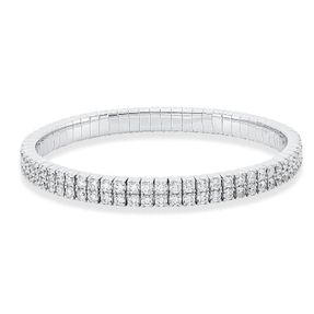 Armband Flex-Band aus 750 Weißgold 134 Brillanten 6,53ct TW-SI B:5,8mm 4er-Krappe