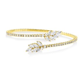 Armreif aus 750 Gold Gelbgold 58 Diamanten 3,44ct F-SI 46x55mm