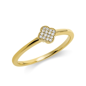Pavé Ring aus 750 Gold Gelbgold 16 Brillanten 0,04ct TW-SI B:5,3mm