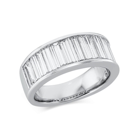 Ring aus 750 Weißgold 23 Diamanten Baguette-Schliff 2,12ct TW-VSI B:7,8mm
