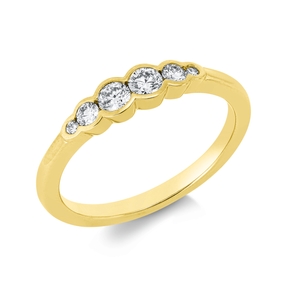 Ring aus 750 Gold Gelbgold 6 Diamanten 0,31ct TW-SI B:3,8mm