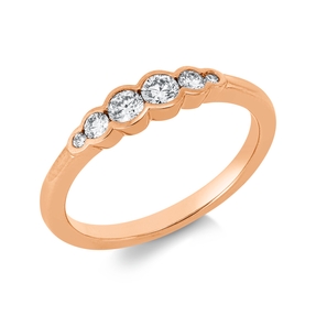Ring aus 750 Gold Rotgold 6 Diamanten 0,31ct TW-SI B:3,8mm