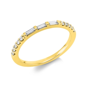 Ring aus 750 Gold Gelbgold 13 Diamanten 0,22ct TW-SI B:1,4mm
