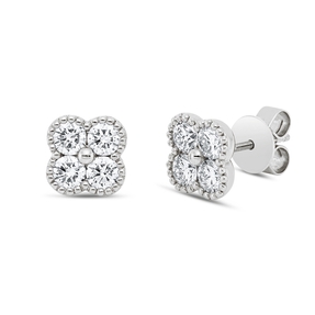 Ohrstecker aus 750 Gold Weißgold 8 Brillanten 1,28ct TW-SI 8,4x8,4mm
