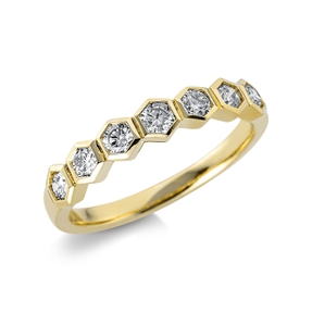 Ring aus 750 Gold Gelbgold 7 Brillanten 0,57ct TW-SI B:3,7mm