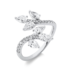 Ring aus 750 Gold Weißgold 32 Diamanten 1,13ct TW-VSI B:17,2mm