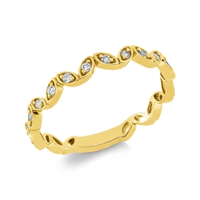 Ring aus 750 Gold Gelbgold 15 Brillanten 0,12ct TW-SI B:2,3mm
