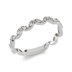 Ring aus 750 Gold Weißgold 15 Brillanten 0,12ct TW-SI B:2,3mm