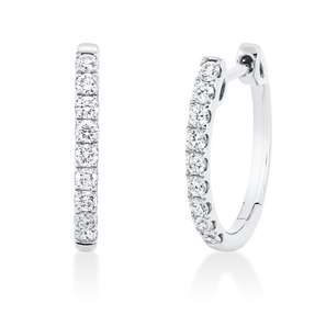 Creolen aus 750 Gold Weißgold 18 Brillanten 0,53ct TW-SI 17,6x2mm