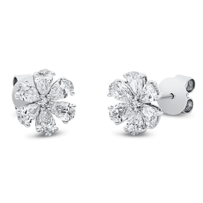 Ohrstecker aus 750 Gold Weißgold 14 Diamanten 2,1ct TW-VSI 10,3x11mm