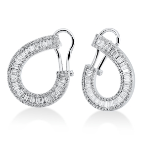 Creolen aus 750 Gold Weißgold 258 Diamanten 1,72ct 23x2,3mm