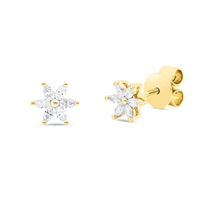 Ohrstecker aus 750 Gelbgold 12 Diamanten Navette-Schliff 0,23ct TW-SI 5,8x6,5mm