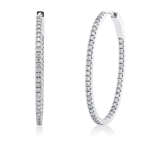 Creolen aus 750 Gold Weißgold 90 Brillanten 1ct TW-SI 34,3x1,7mm