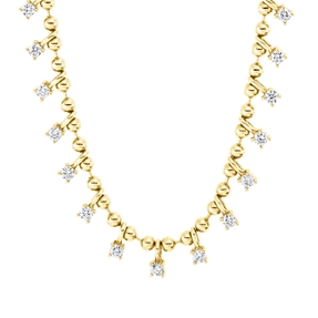 Collier aus 750 Gold Gelbgold 25 Brillanten 1,02ct TW-SI L:45,7cm