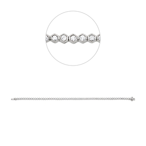 Armband aus 750 Gold Weißgold 71 Brillanten 1,5ct TW-SI L:18cm Zarge