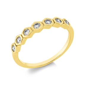 Ring aus 750 Gold Gelbgold 7 Brillanten 0,25ct TW-SI B:3,4mm Zarge