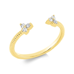 Ring aus 750 Gold Gelbgold 6 Brillanten 0,1ct TW-SI B:4mm