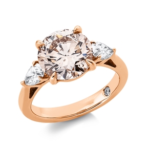 Ring aus 750 Gold Rotgold 4 Diamanten 4,13ct B:9,7mm 4er-Krappe