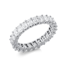 Ring aus 750 Weißgold 25 Diamanten Smaragd-Schliff 3,61ct TW-VSI/SI B:3,8mm
