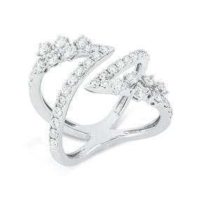 Ring aus 750 Gold Weißgold 42 Brillanten 1,17ct TW-SI B:16mm