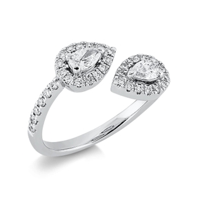 Ring aus 750 Gold Weißgold 42 Diamanten 0,65ct TW-SI B:11mm