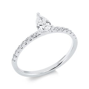 Ring aus 750 Gold Weißgold 15 Diamanten 0,47ct B:5,8mm