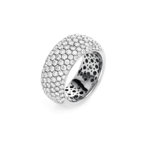Pavé Ring aus 750 Gold Weißgold 128 Brillanten 2,21ct TW-VSI B:9,1mm