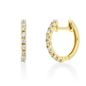 Creolen aus 750 Gold Gelbgold 18 Brillanten 0,22ct W-PI 13,3x1,4mm