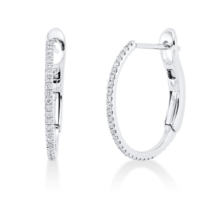 Creolen aus 750 Gold Weißgold 62 Brillanten 0,14ct TW-SI 17,6x1mm