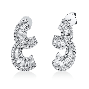 Ohrstecker aus 750 Gold Weißgold 165 Diamanten 2,14ct TW-SI 22x11,5mm