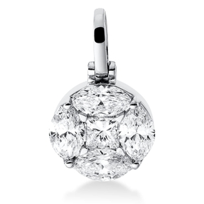 Anhänger aus 750 Gold Weißgold 5 Diamanten 0,71ct TW-VSI/SI 14,9x9mm mit Öse