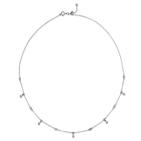 Collier aus 750 Gold Weißgold 11 Brillanten 0,18ct W-SI L:45cm