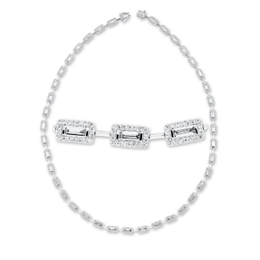 Collier aus 750 Gold Weißgold 760 Diamanten 6,68ct TW-SI L:45cm