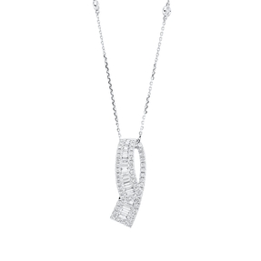 Collier aus 750 Gold Weißgold 75 Diamanten 0,83ct TW-SI L:45cm