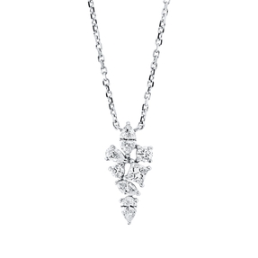 Collier aus 750 Gold Weißgold 7 Diamanten 0,46ct TW-SI L:45cm