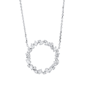 Collier aus 750 Gold Weißgold 28 Diamanten 1,38ct TW-SI L:45cm