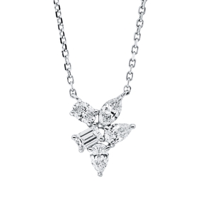 Collier aus 750 Gold Weißgold 6 Diamanten 0,74ct TW-SI L:45cm