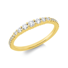Ring aus 750 Gold Gelbgold 21 Brillanten 0,33ct TW-SI B:2,5mm