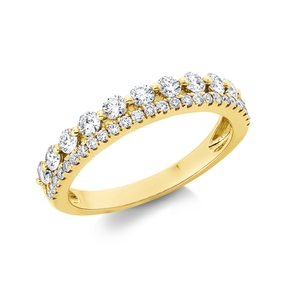 Ring aus 750 Gold Gelbgold 36 Diamanten 0,72ct TW-SI B:3,6mm