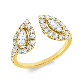 Ring aus 750 Gold Gelbgold 37 Diamanten 1,06ct B:10mm