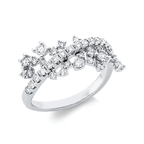 Ring aus 750 Gold Weißgold 38 Brillanten 0,69ct TW B:13,1mm