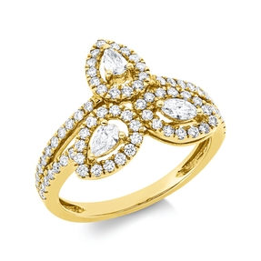 Ring aus 750 Gold Gelbgold 79 Diamanten 0,79ct B:14,3mm