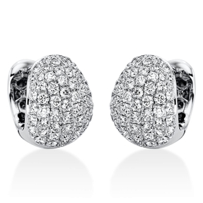 Pavé Creolen aus 750 Weißgold 112 Brillanten 1,66ct TW-VSI 14,5x10mm