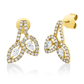 Ohrstecker aus 750 Gold Gelbgold 76 Diamanten 0,87ct 16,8x12mm