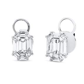 Ohrstecker aus 750 Weißgold 18 Diamanten Fanatsy-Schliff 1,73ct TW-VSI 10,1x7,8mm Ohrstecker aus 750 Weißgold 18 Diamanten Fanatsy-Schliff 1,73ct TW-VSI 10,1x7,8mm