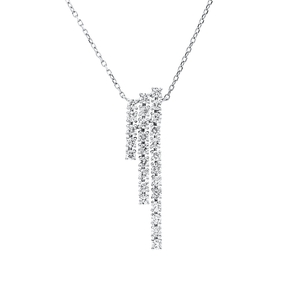 Collier aus 750 Gold Weißgold 27 Brillanten 0,69ct TW-SI L:45,7cm